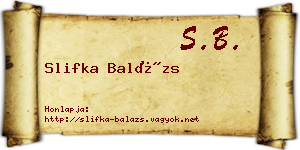 Slifka Balázs névjegykártya